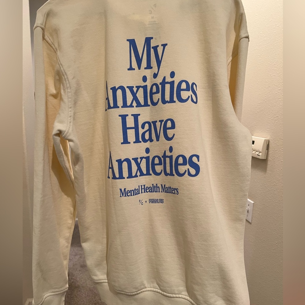 Peanuts Charlie Brown premium yellow and blue sweatshirt oversized size Medium